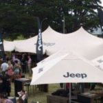 Branded screen printed marquee - jeep australia stretch tent